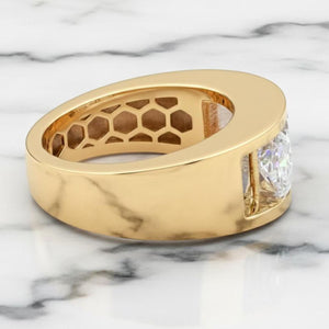 Men’s Floating Radiant Cut Moissanite Ring