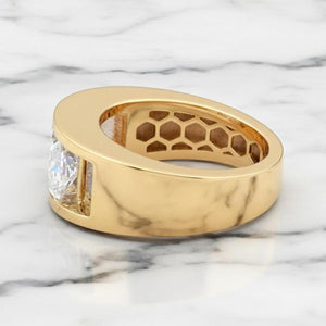 Men’s Floating Radiant Cut Moissanite Ring