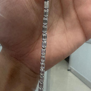 Elite Emerald-Cut Bezel Tennis Bracelet