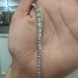 Elite Emerald-Cut Bezel Tennis Bracelet
