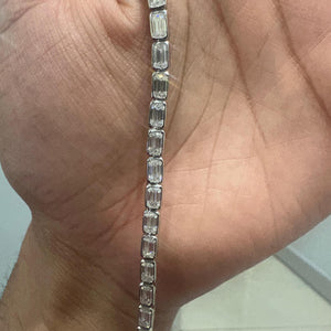 Elite Emerald-Cut Bezel Tennis Bracelet