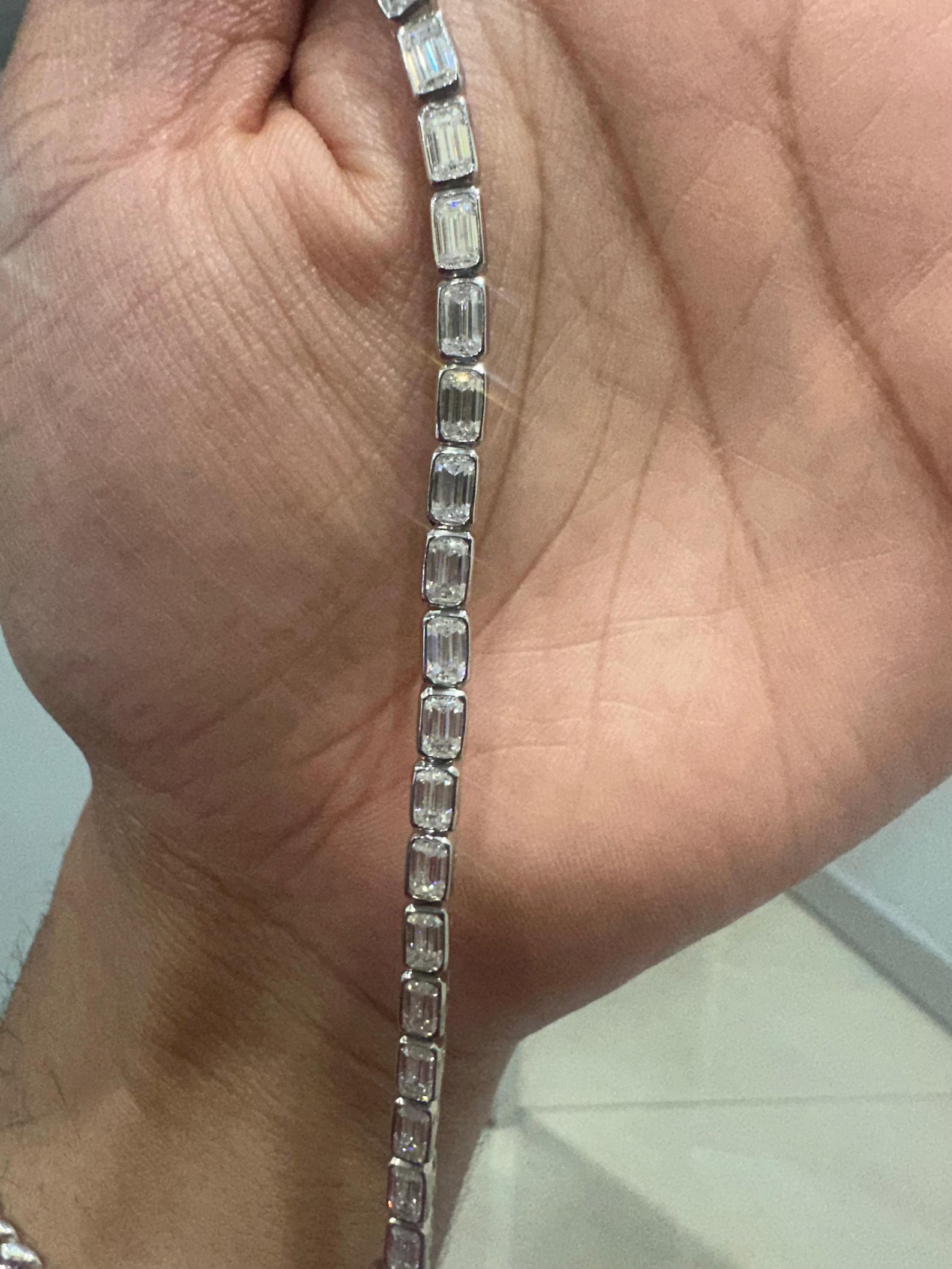Elite Emerald-Cut Bezel Tennis Bracelet