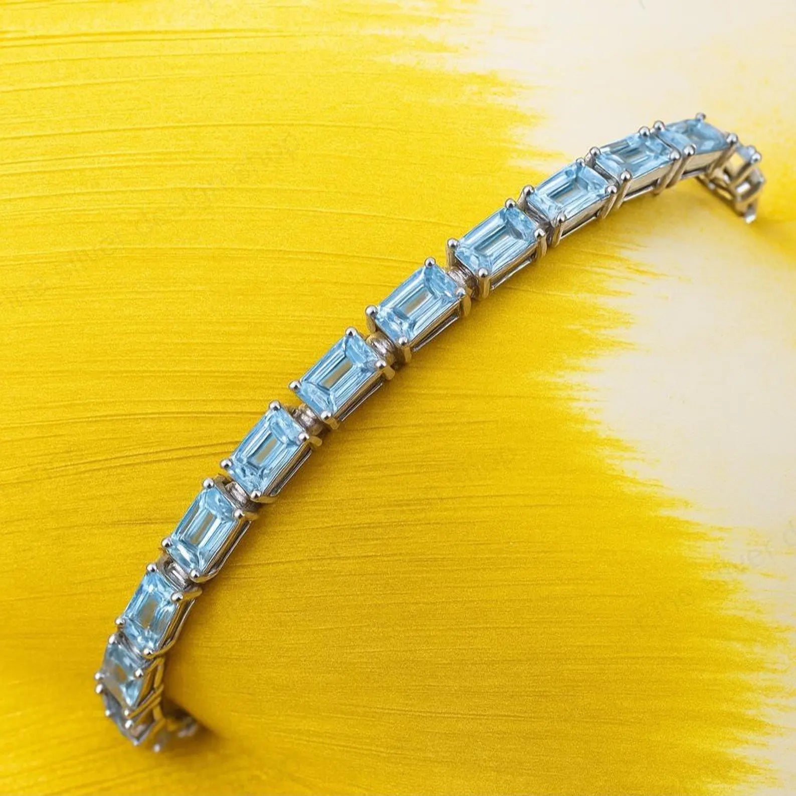 Azure Mosaic Tennis Bracelet