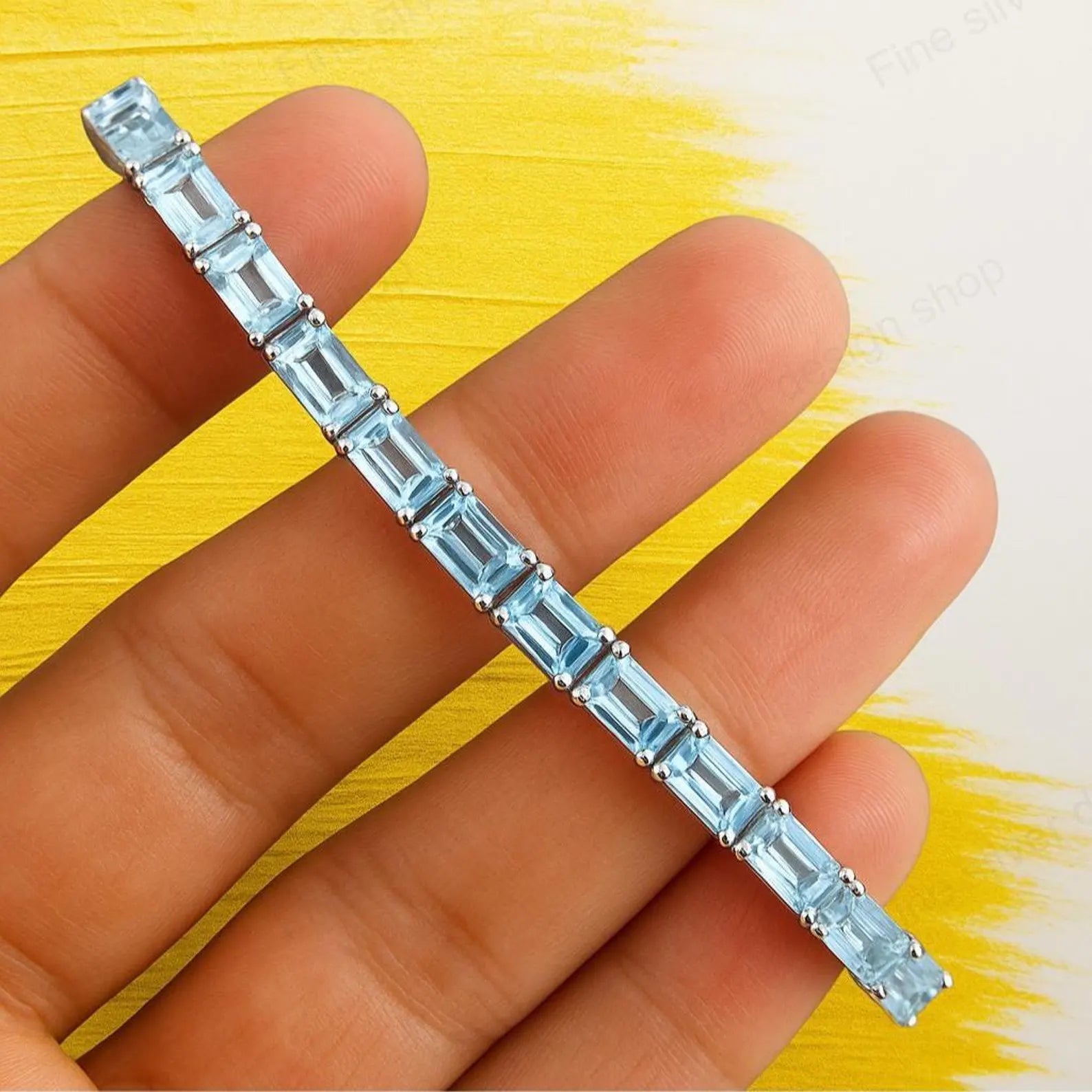 Azure Mosaic Tennis Bracelet