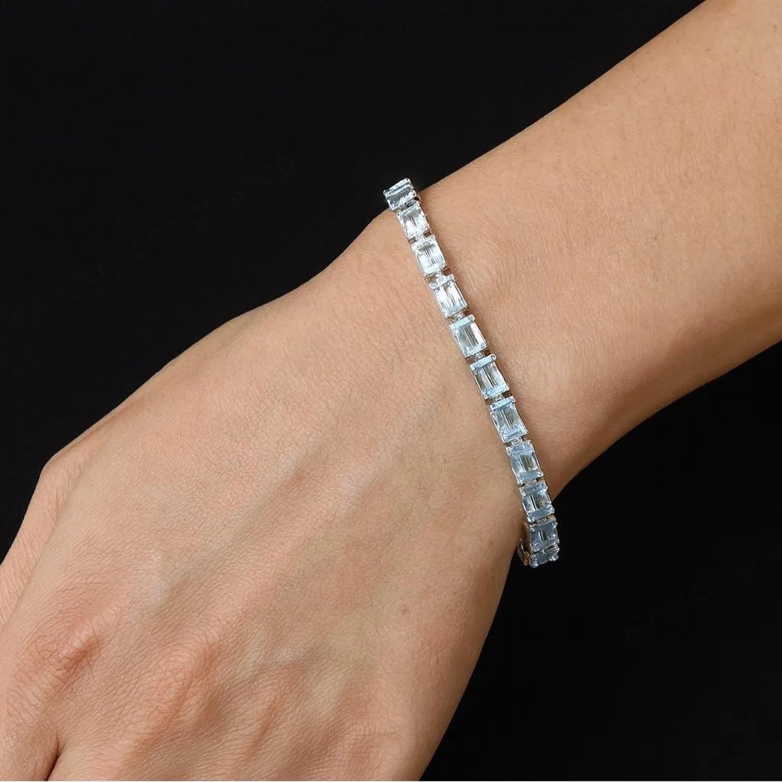 Azure Mosaic Tennis Bracelet
