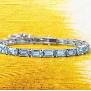 Azure Mosaic Tennis Bracelet