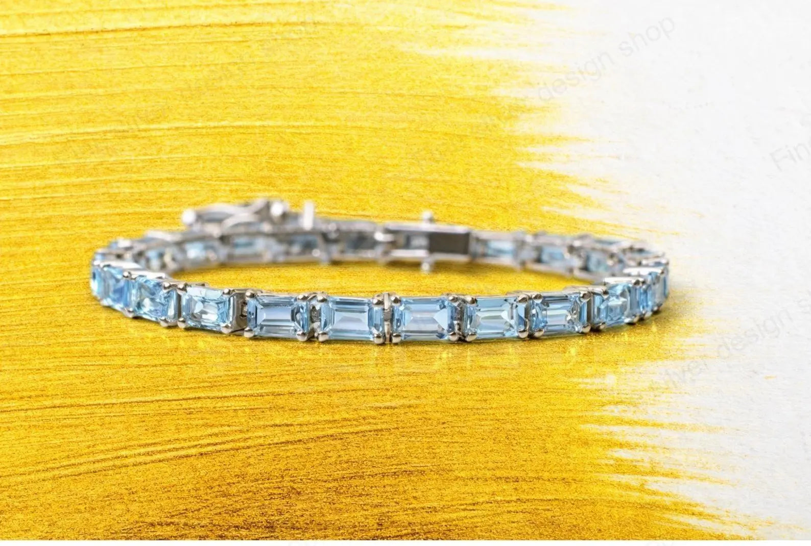 Azure Mosaic Tennis Bracelet
