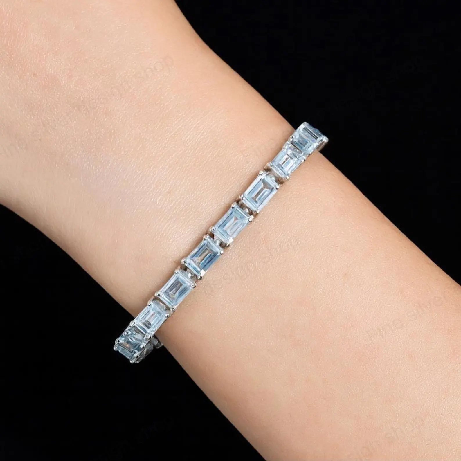 Azure Mosaic Tennis Bracelet