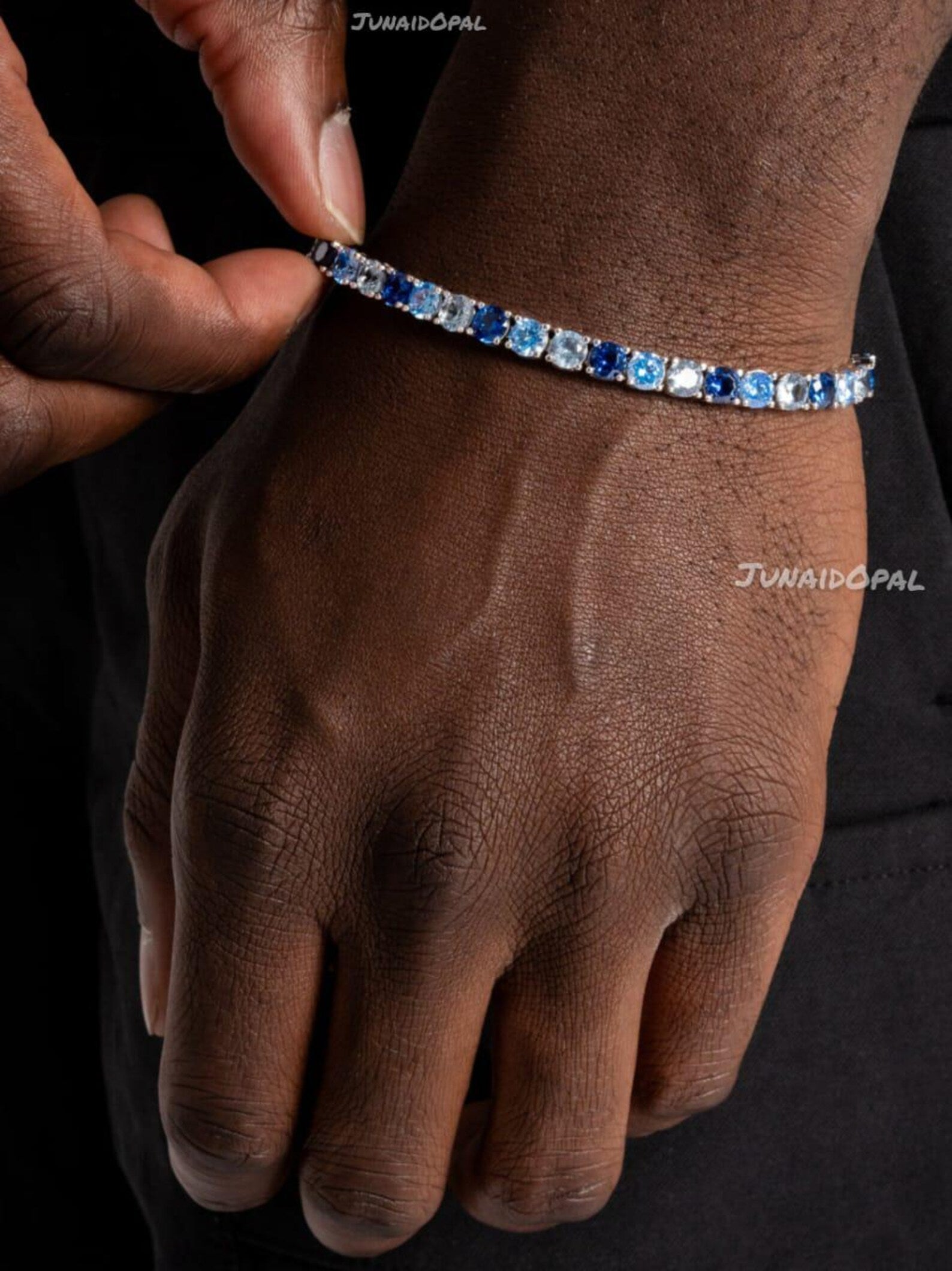 Ocean Gradient Ombré Sapphire Tennis Bracelet