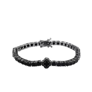 Onyx Clover Tennis Bracelet