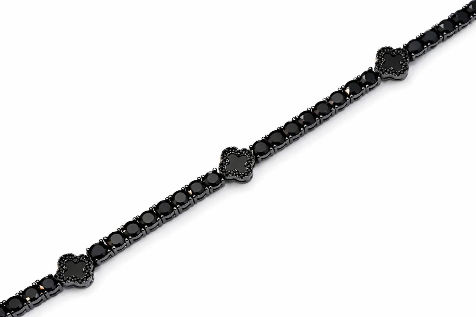 Onyx Clover Tennis Bracelet