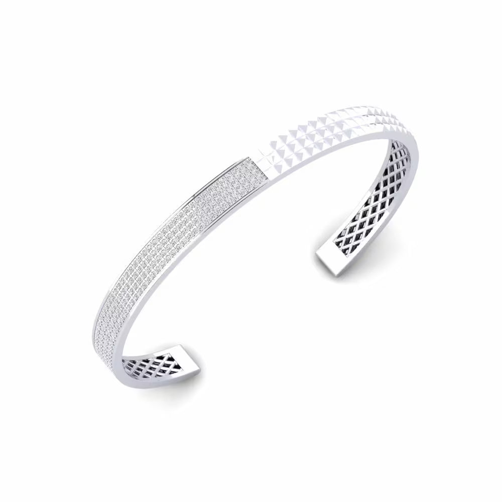 Titan Pyramid Geometric Pavé Cuff