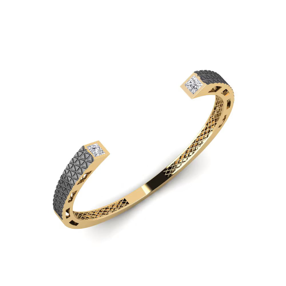 Vector Prism Carbon-Etched Statement Cuff